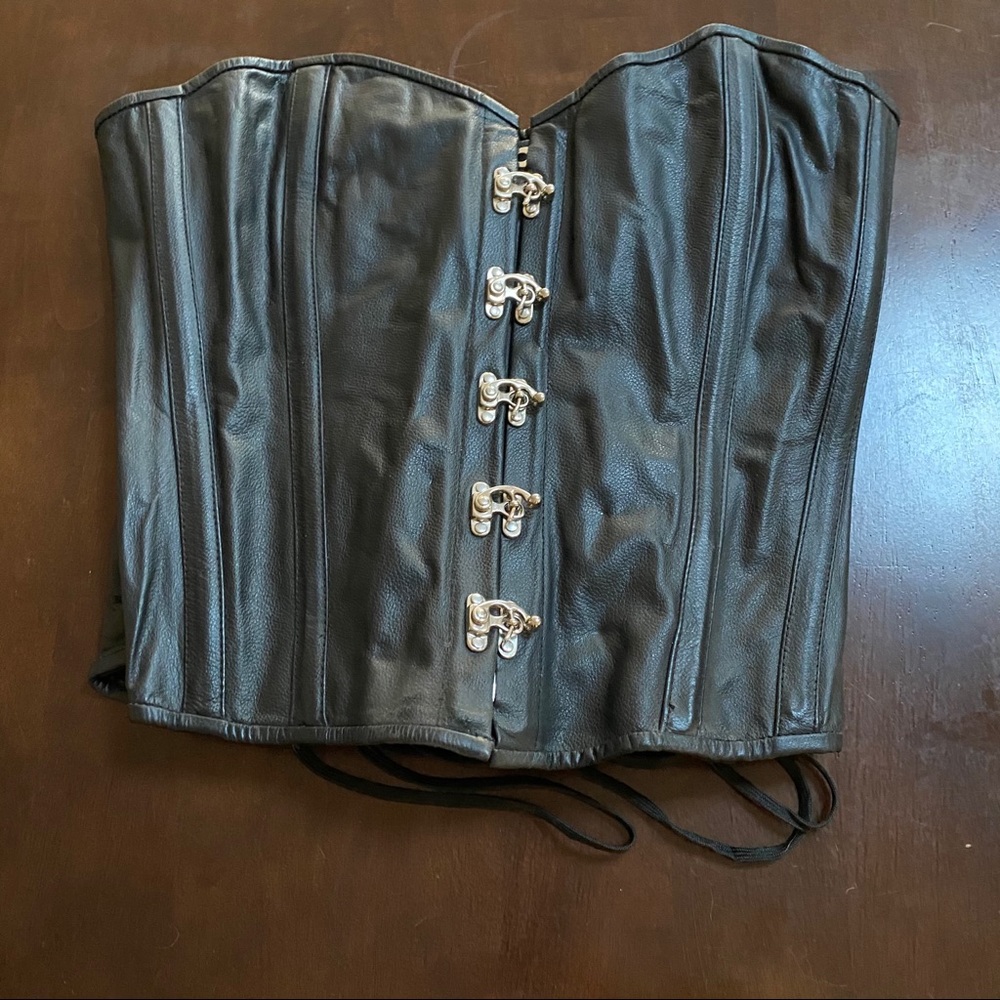 Black 100% leather corset